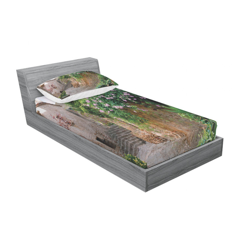 Ensemble de draps de jardin summer, Ensemble de draps pour lit simple avec drap-housse