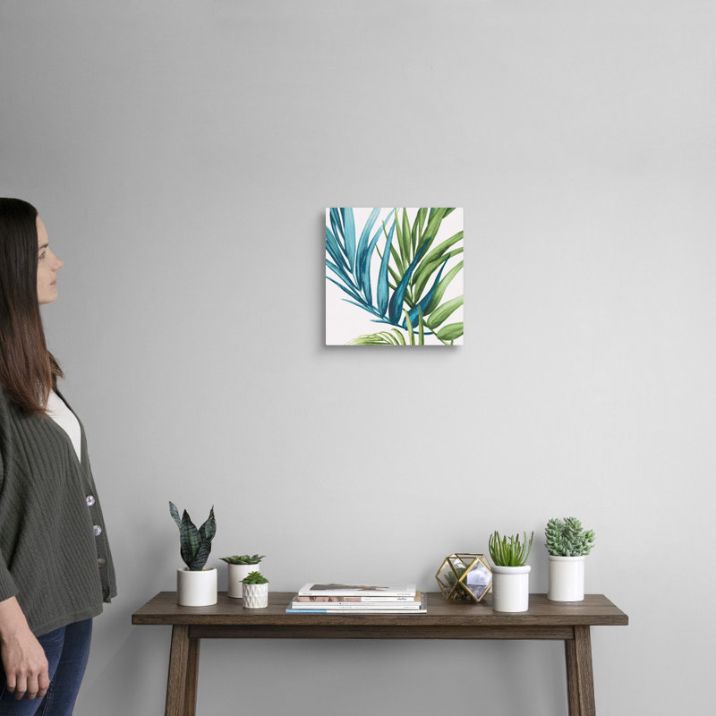 Reproduction d’art sur toile, "Palm Leaves IV" par Eva watts, Toile tendue, H 12 po x l 12 po x P 1,25 po