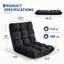 Chaise de plancher pliante avec support de dossier, 14 positions réglables-1318953925