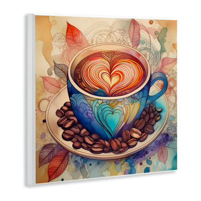  Art mural, grains de café et café au lait par Alina Georgescu