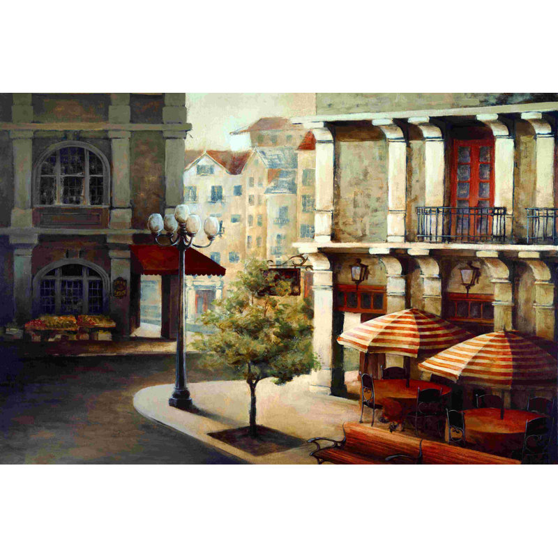 Bistro Street - peinture sur toile tendue, H 8 po x l 12 po