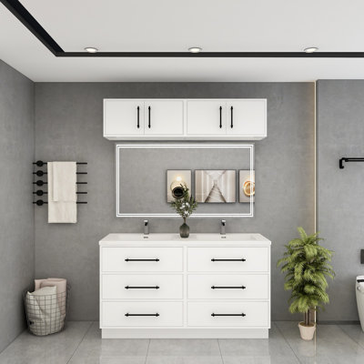 Meuble-lavabo autoportant avec lavabo en acrylique renforcé 48 po Victoria