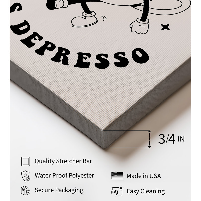 Plus d'espresso, moins de café espresso, Unframed, Canvas, 18"H x 24"W