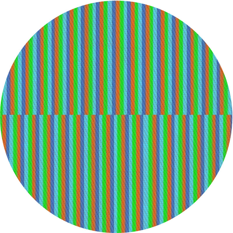 Tapis vert/jaune à motifs Tarcienne, Rond 7 pi