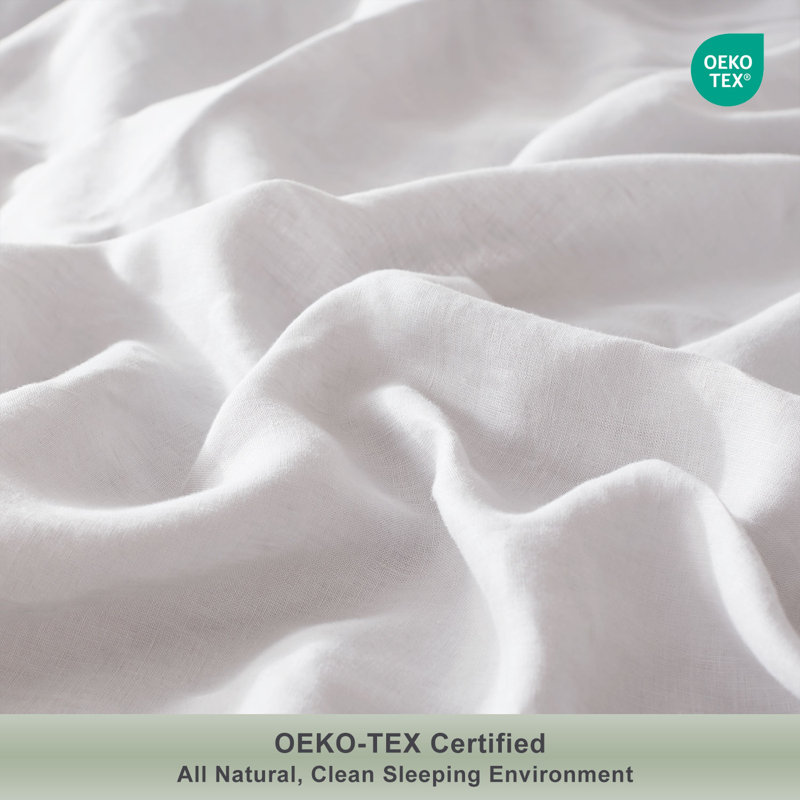 TOSMO 100% Linen Pillowcase Set of 2, Stone Washed Pillowcases Envelope Closure, Soft and Durable Pillow Cases, White
