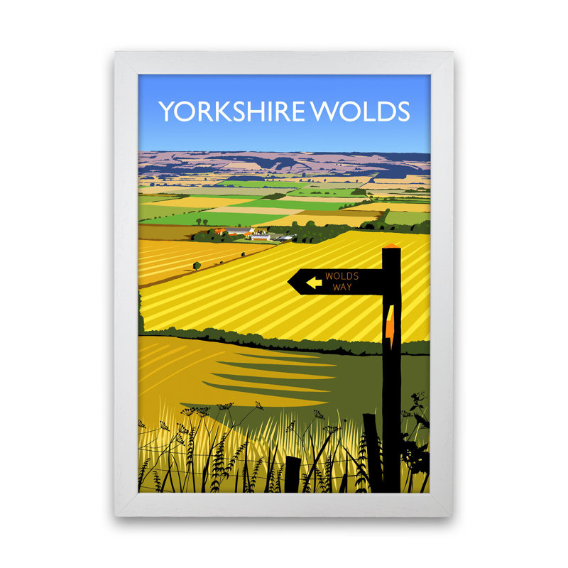 Yorkshire Wolds Portrait by Richard O'Neill - Print, 88cm H x 64cm W x 3cm D, White Framed