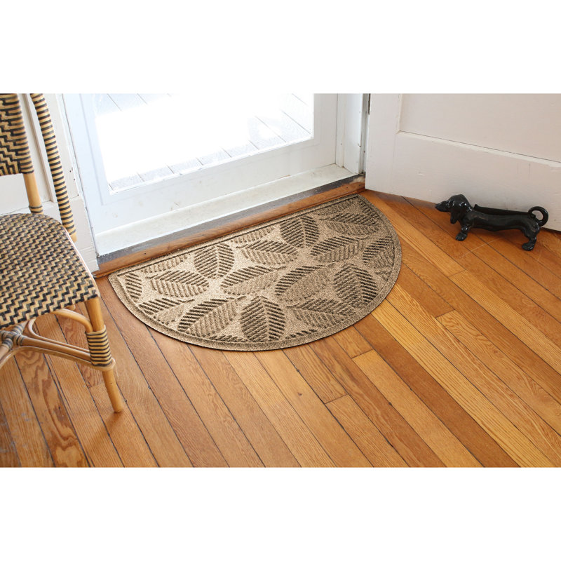WaterHog Deanna 24 in. x 39 in. Indoor/Outdoor Half Round Door Mat, Camel