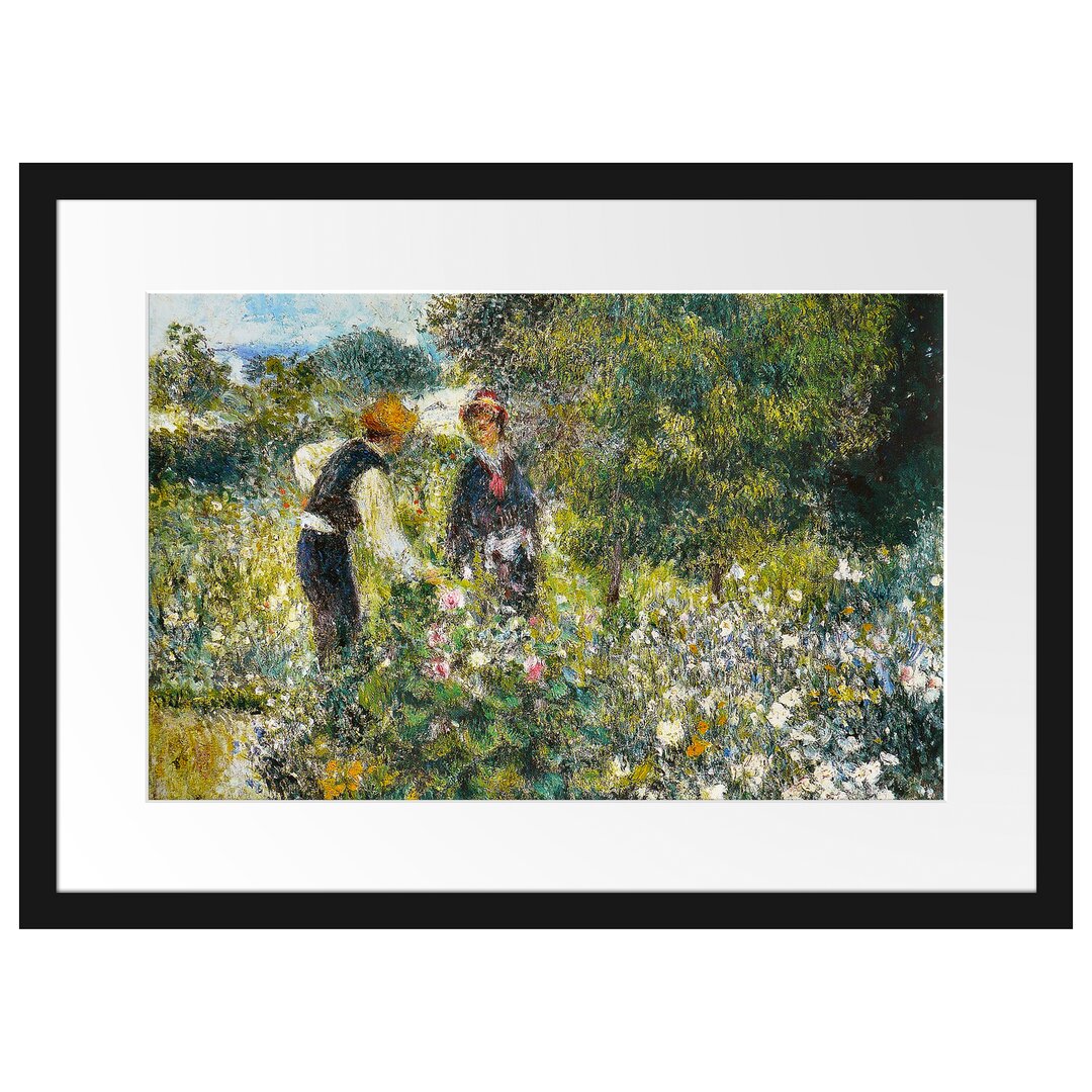 Gerahmtes Poster Gather Flowers von Pierre-Auguste Renoir