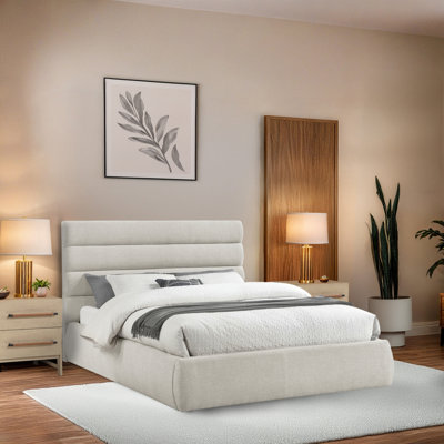 Adam Linen Textured Fabric Bed