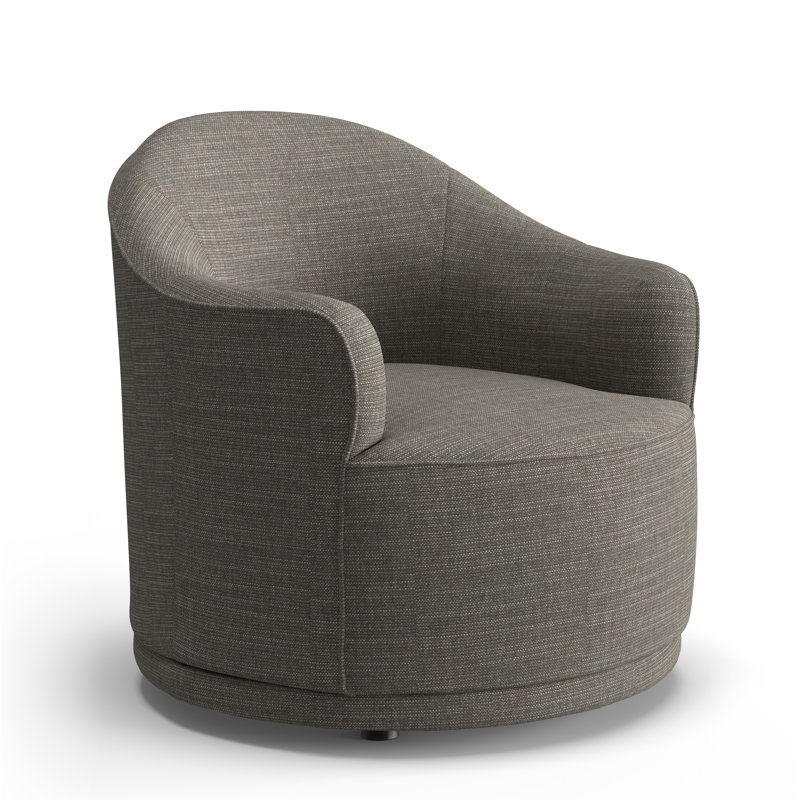 Fauteuil demi-tonneau Rumi, Mélange de lin ardoisé