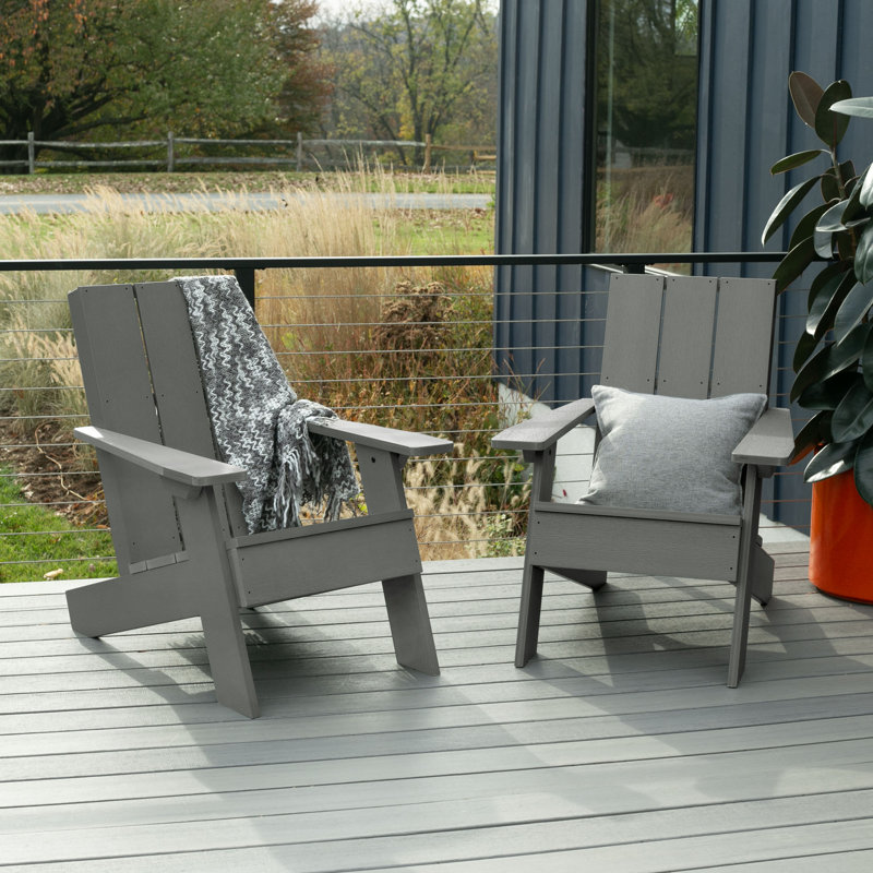 Chaise Adirondack en plastique Byrnes, Teck côtier