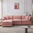 105" Modular Sectional Couch,Upholstered Soft Chenille Fabric Sofa,3 Seater With Ottoman L Shape Sofa-192310021