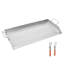 Plaque de cuisson universelle en acier inoxydable 32 x 16 po pour barbecue, fond renforcé en X, nettoyage facile grâce aux trous d'égouttement, entretien aisé.