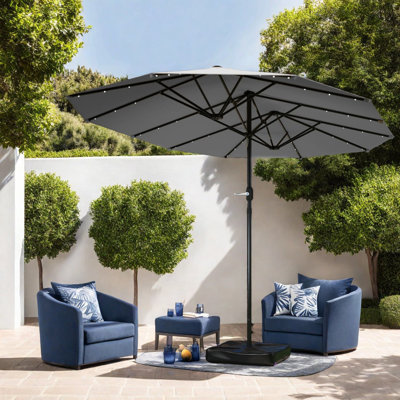 Abat-jour de jardin moderne à double auvent en acier