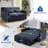 Montevia 3 in 1 Convertible Sleeper Sofa Bed, Velvet Futon Couches, Chaise Lounge for Living Room with Side Pocket-114160951