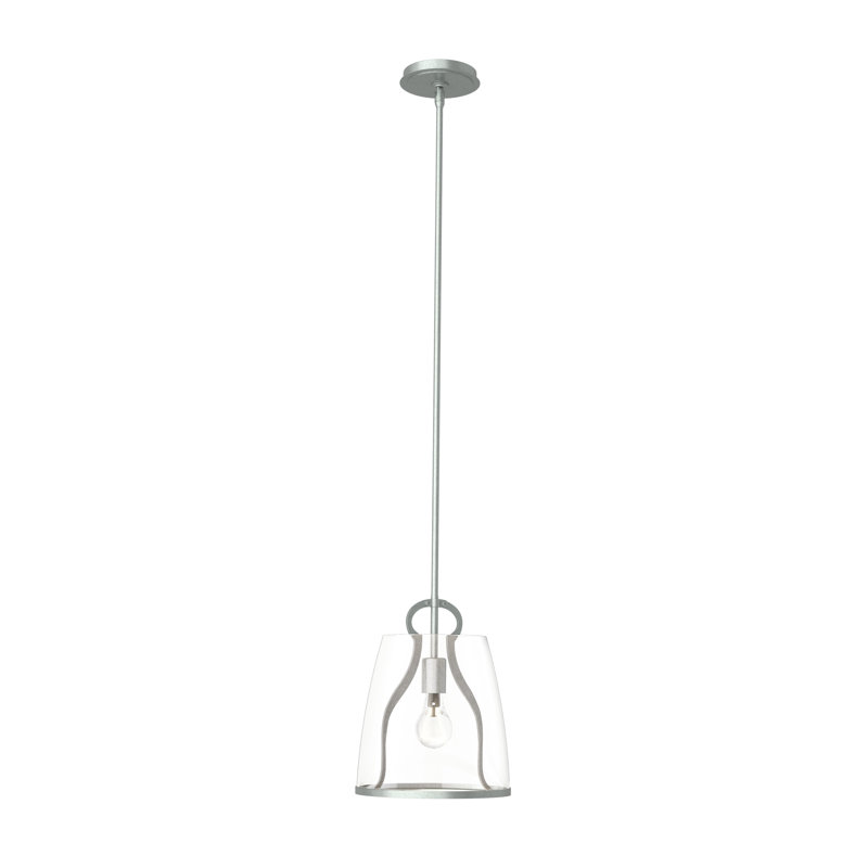 Caliper 1 - Light Single Dome Pendant, Vintage Platinum, Clear