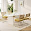 Ensemble de salle à manger élégant à double piédestal avec chaises en velours-908193391-908193389