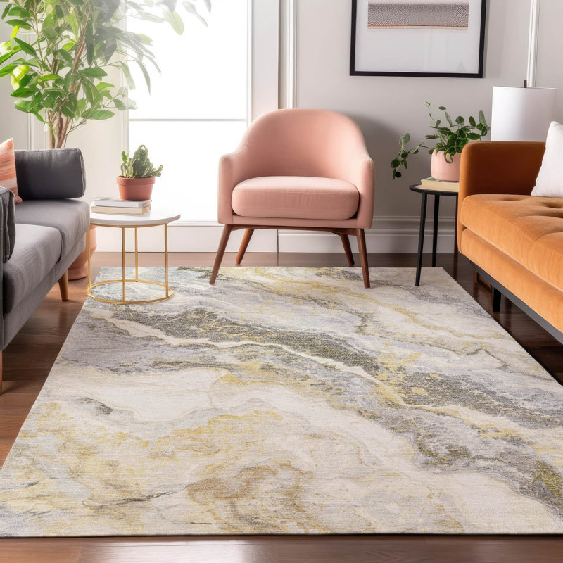 Premium Machine Washable Varroville AMF1709 Abstract Rug, Rectangle 8' x 10'