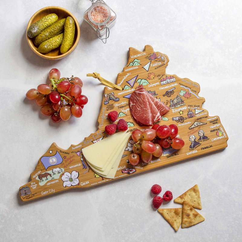 Virginia Cutting & Serving Board with Artwork by Fish Kiss