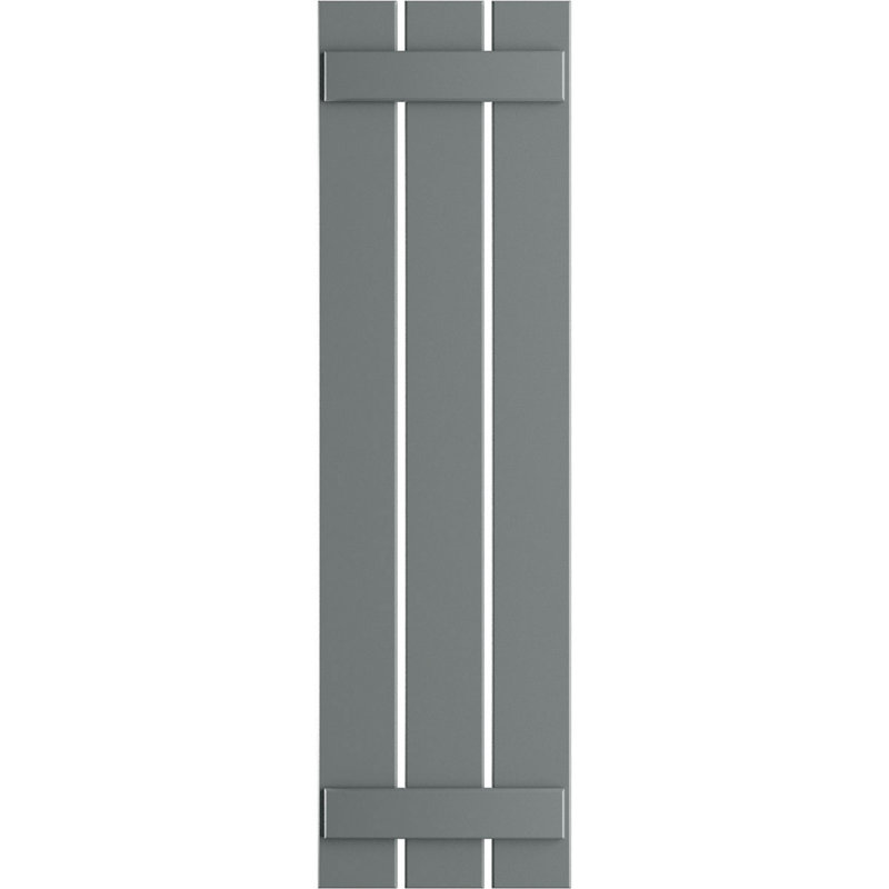 Volets en PVC True Fit à trois planches espacées, Déferlement de l'océan, H 55 po x l 17,125 po x P 0,625 po