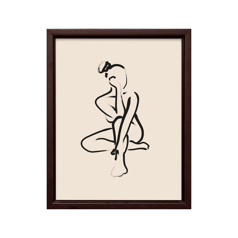 Silhouette nue n ° 2, Canevas, H 08 po x l 10 po, Encadrement brun