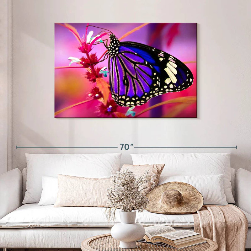 Brampt magnifique papillon mauve, H 30 po x l 45 po