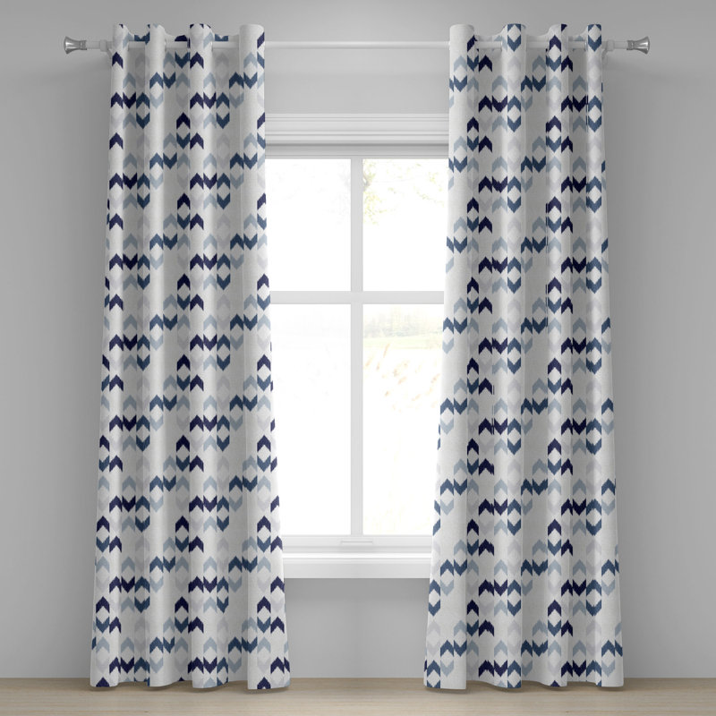 Rideau décoratif à œillets 2 panneaux Dakota Fields, 50 po x 84 po, bleu ardoise, mauve, blanc, L 50 po x L 96 po