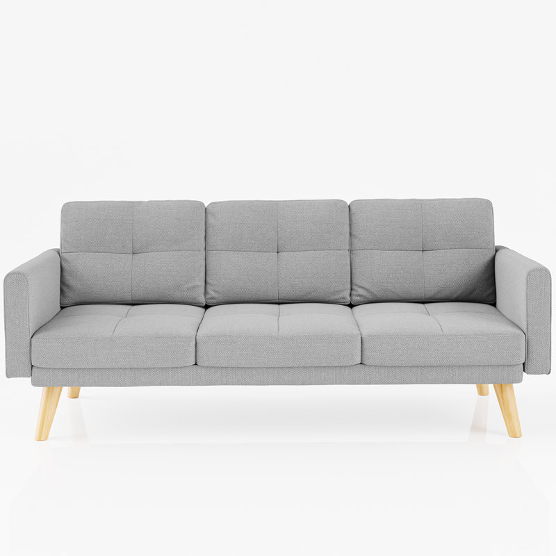 Catalia Upholstered 59'' Reclining Sofa, Light Gray