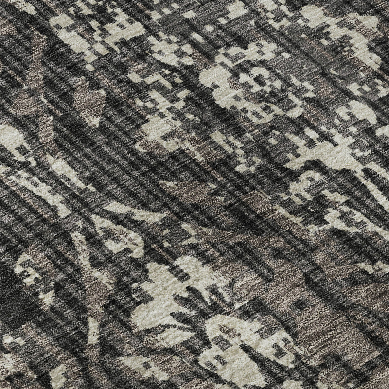 Tapis damassé de qualité supérieure Mayfield AMF2482, Black, 10' x 14'