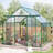 8X8 FT Double Door Polycarbonate Greenhouse Raised Base And Anchor Aluminum Heavy Duty Walk-In Greenhouses For Outdoor Backyard In All Season-123375625-123375624