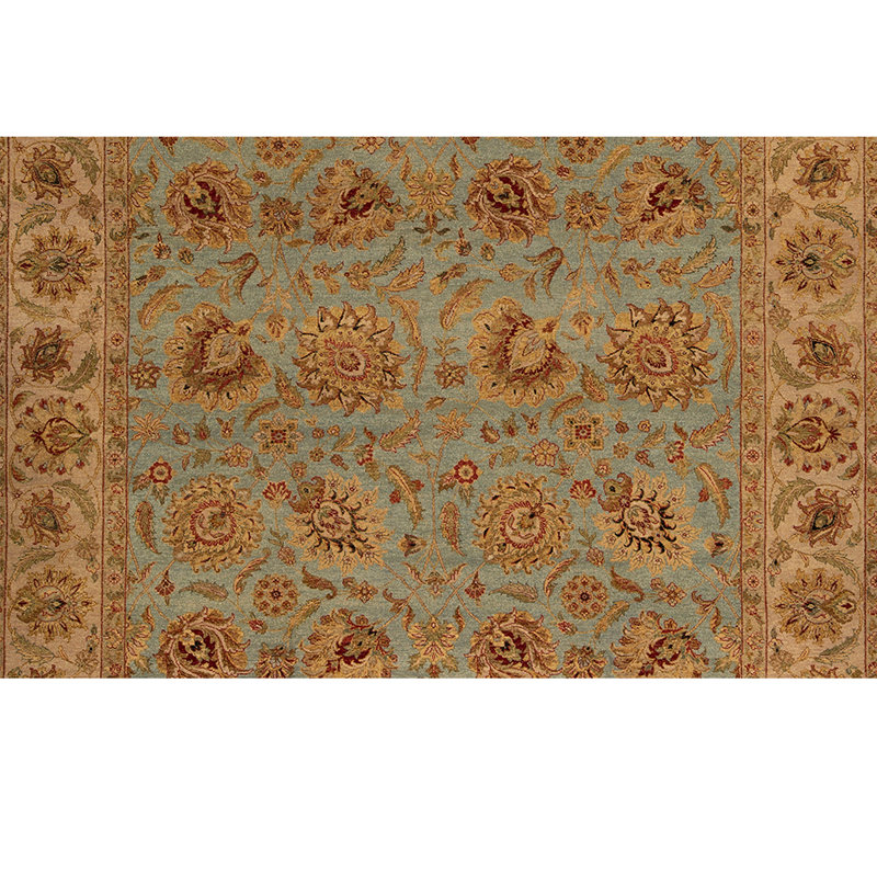 Tapis beige / brun / vert noué à la main de haute qualité