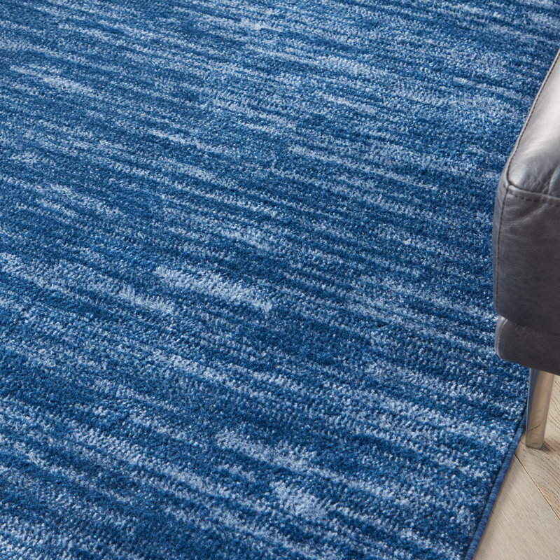 Tapis intérieur / extérieur bleu marine / bleu Nourison Essentials, Rectangulaire 8 pi x 10 pi