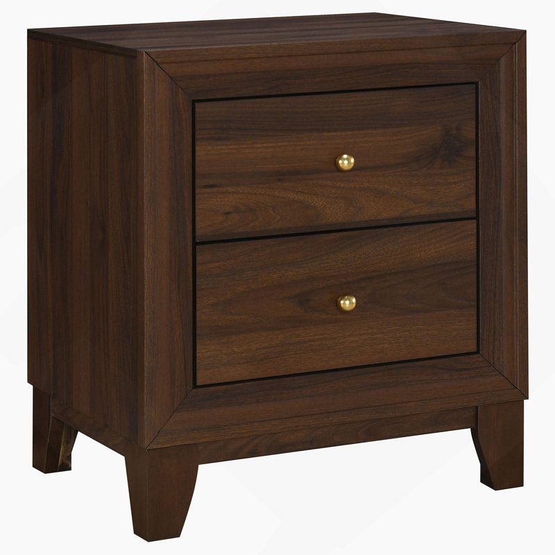 Table de chevet 2 tiroirs Walnut