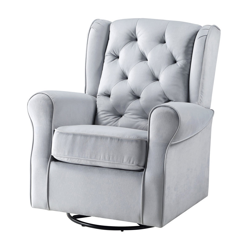 Chaise pivotante grise avec fauteuil oscillant