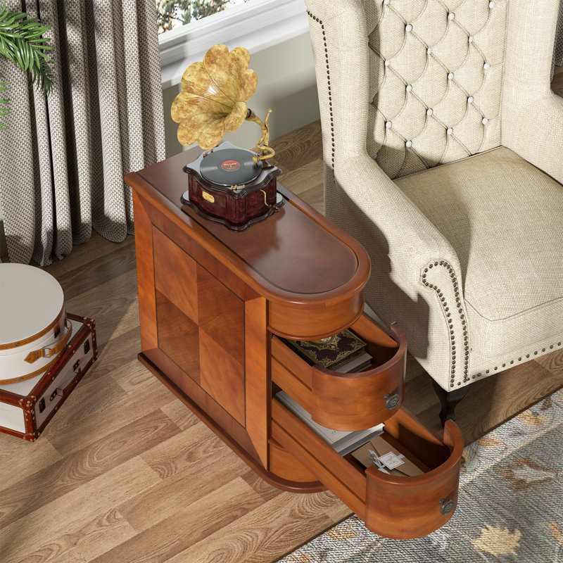 Solid Wood Frame End Table, Brown