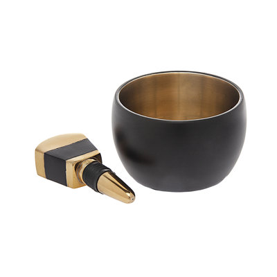 Imperial Bottle Stopper and Bottle Coaster Set