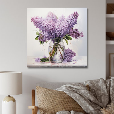 «Elegant Lilac Bouquet Vase II», reproduction sur toile