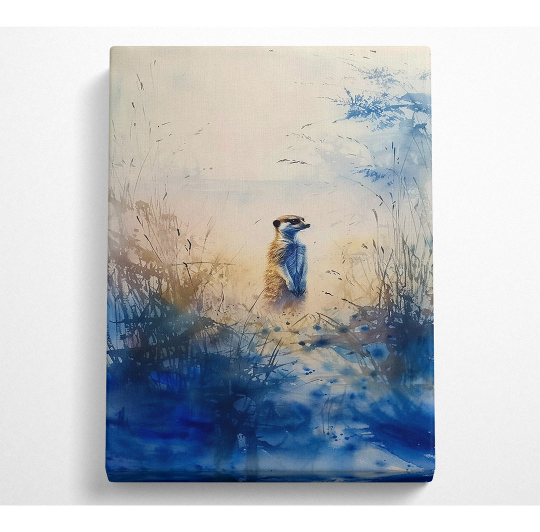 Peering Meerkat - No Frame Kunstdrucke auf Leinwand