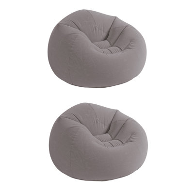 Intex Inflatable Contoured Beanless Bag Lounge Chair, Gray by Intex