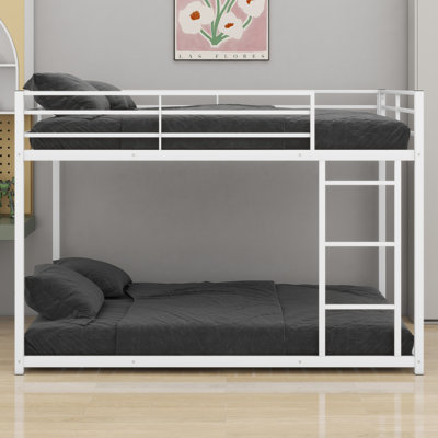 Metal Low Bunk Bed With Ladder
