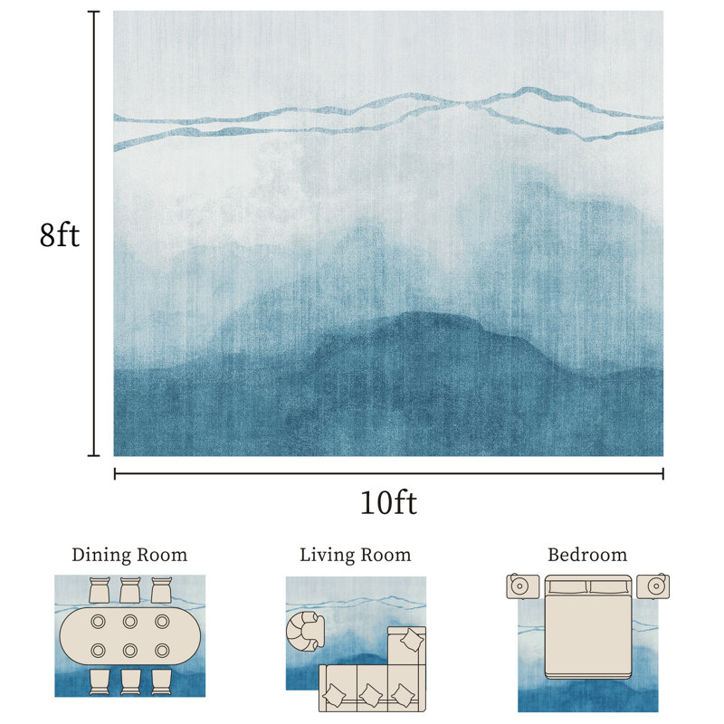 Sapphire Ombre Abstract Area Rug