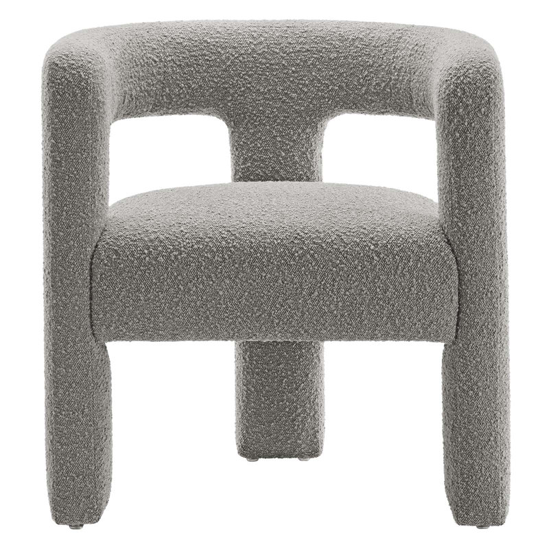 Fauteuil Kayla Boucle, Gris clair