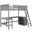 Lit mezzanine avec tablettes et bureau