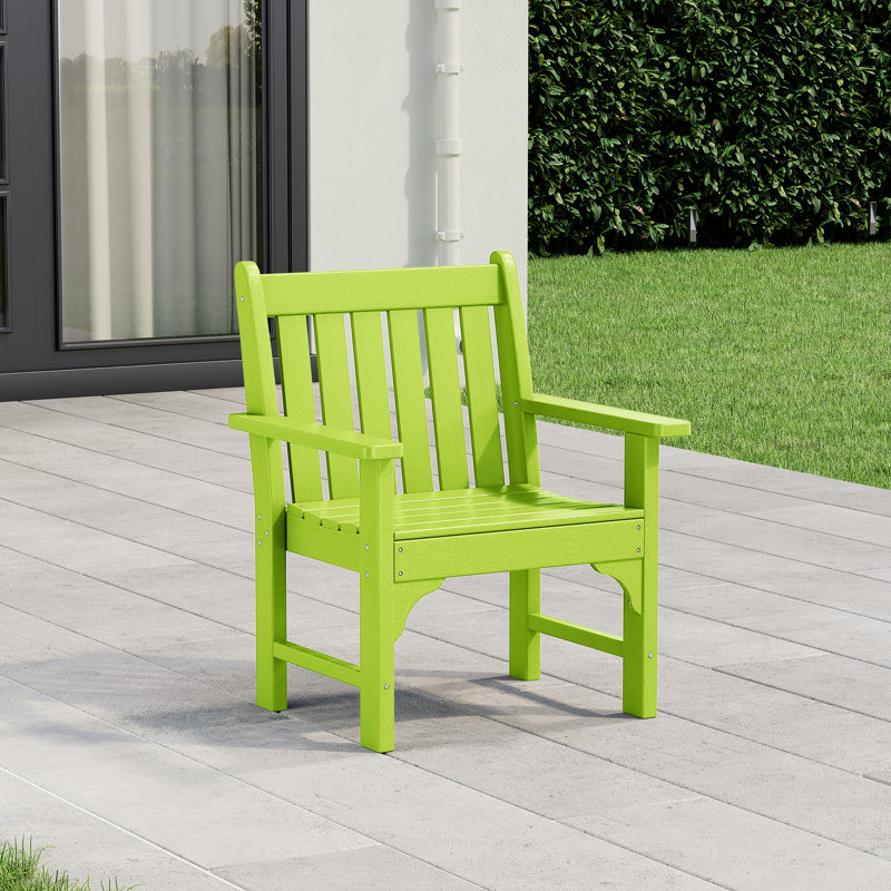 Chaise avec accoudoirs en PEHD Albric Garden, Limette