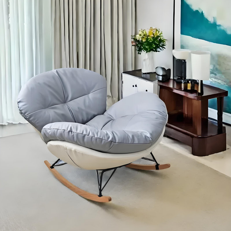 Chaise berçante coquille d'œuf, Carrelage gris