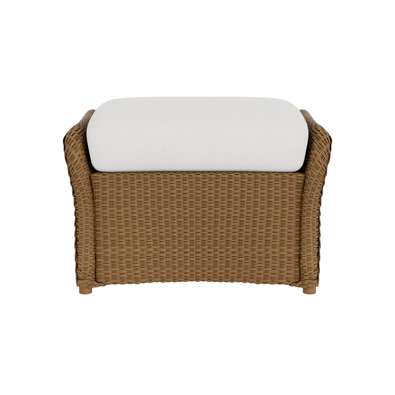 Weekend Retreat Outdoor Ottoman, Loveboat Mint, Hickory