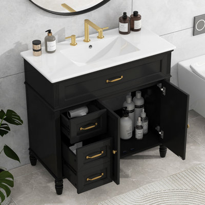 Meuble-lavabo avec tiroirs 36 po, 36 po avec lavabo