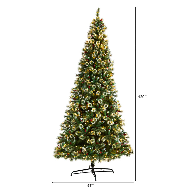 Lighted Artificial Christmas Tree, 10' H
