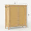 Armoire de rangement moderne avec portes en rotin tissé et tablettes réglables