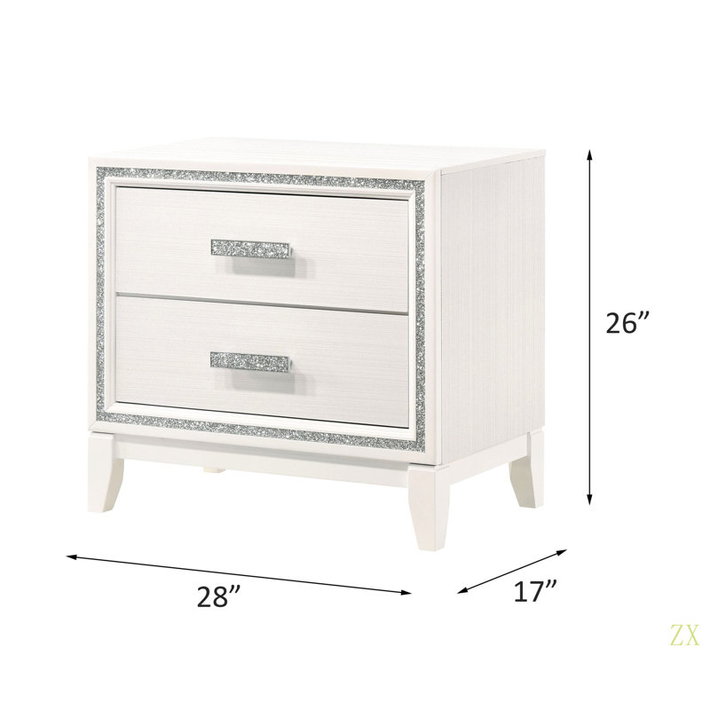 Table de chevet Haiden, Blanc